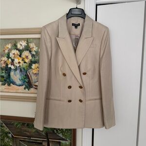 J. Crew Women's Beige Double-Breasted Blazer